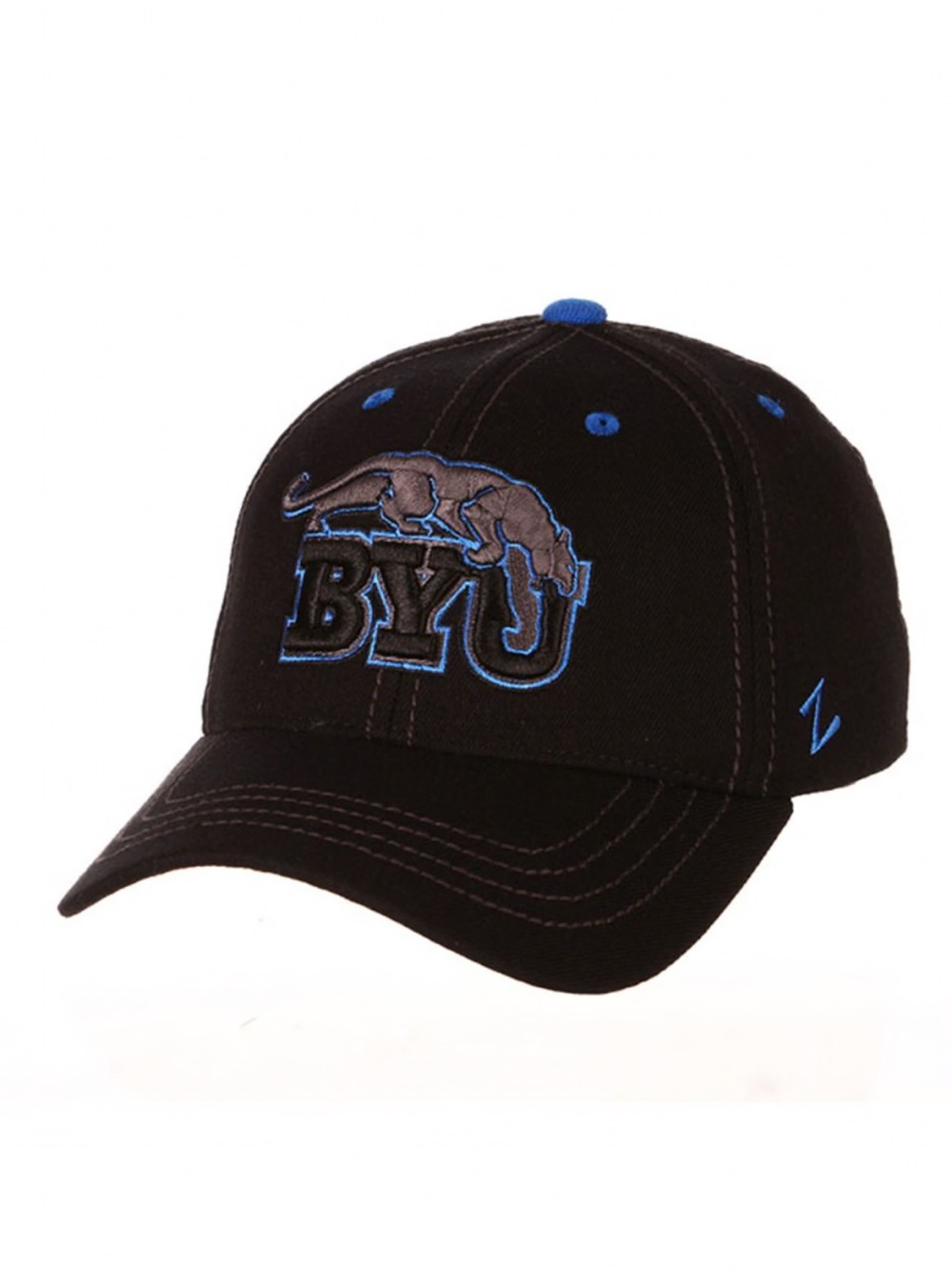 Kids Black Hat with Blue Accents - Embroidered Logo